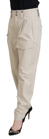 Pantalon en coton beige élégant