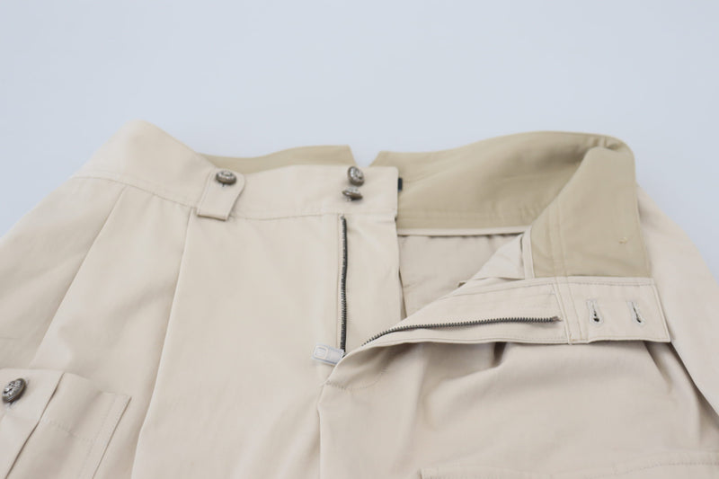 Pantalon en coton beige élégant