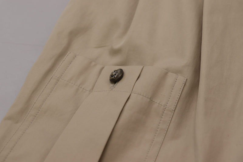 Eleganti pantaloni di cotone beige