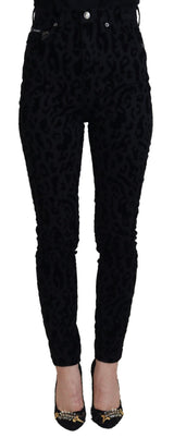 Chic Leopard Print Denim Elegance