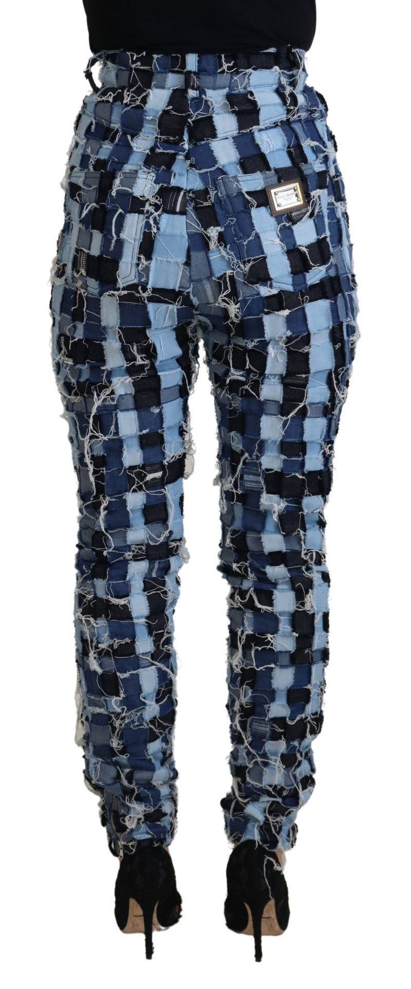 Multicolor-Patchwork mit hoher T-T-Röhrenjeans