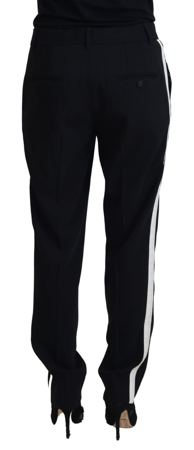 Elegante schwarze Woll-Silk-Mischhose