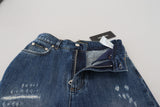 Eleganti jeans in denim a brandelli