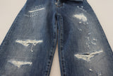 Eleganti jeans in denim a brandelli