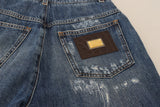 Eleganti jeans in denim a brandelli