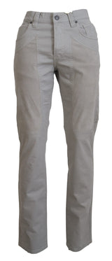 Eleganti pantaloni di miscela di cotone grigio