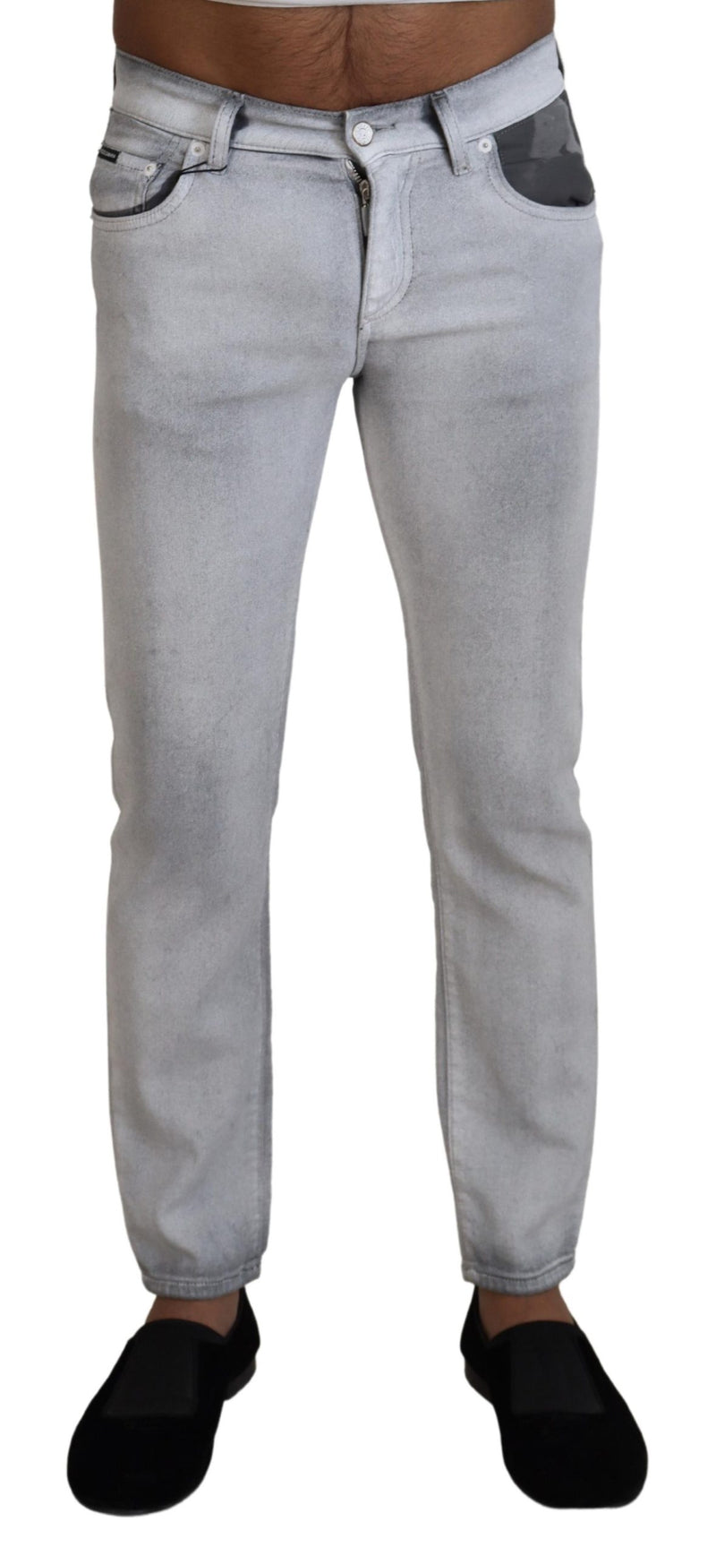 Pantalon en coton lavé gris élégant