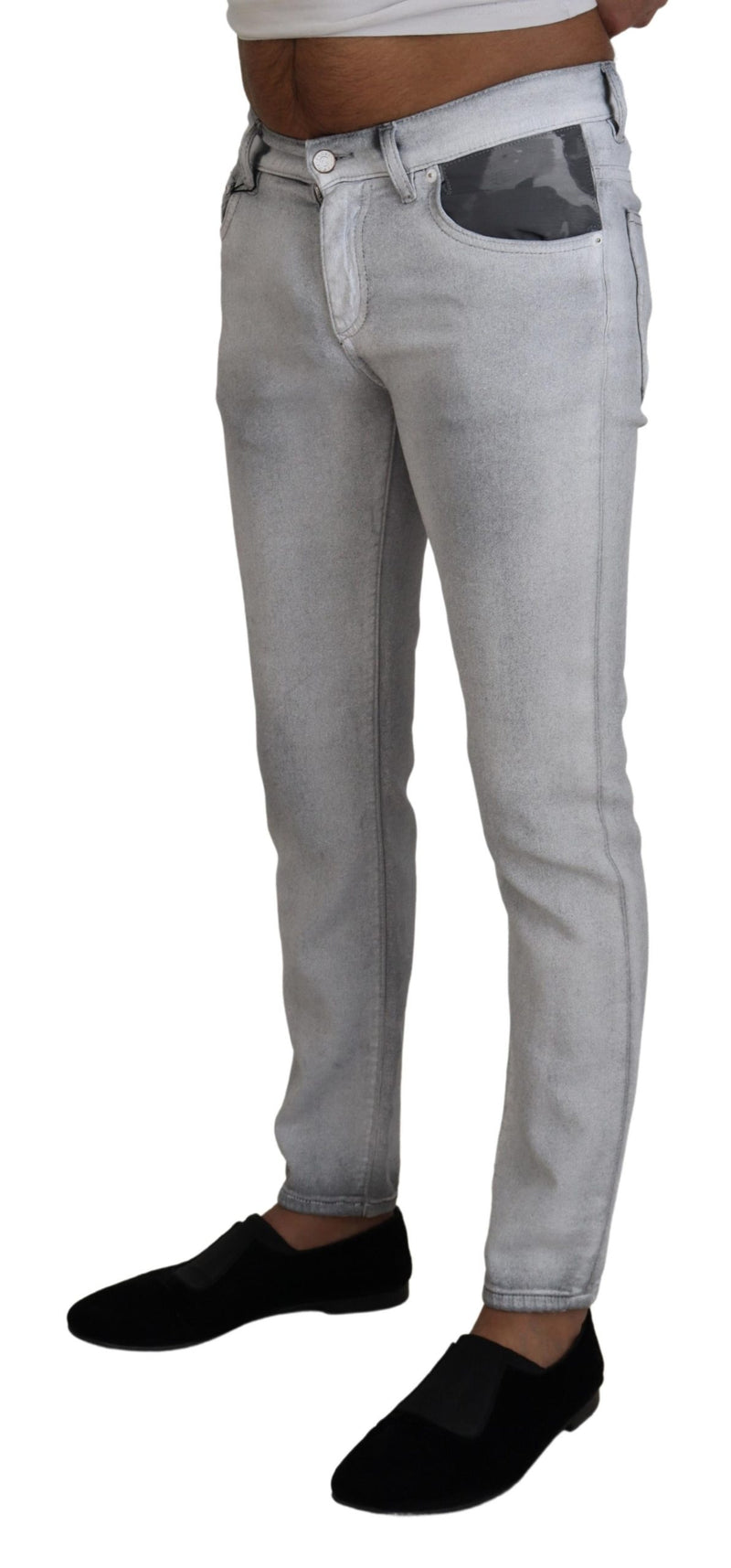 Pantalon en coton lavé gris élégant