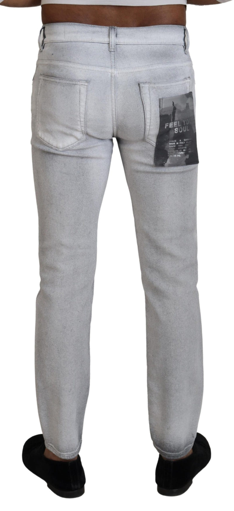 Pantalon en coton lavé gris élégant