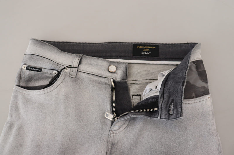 Elegant Gray Washed Cotton Blend Pants