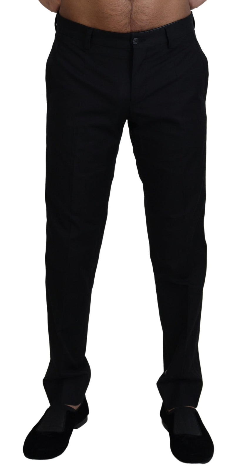 Elegantes pantalones de algodón negro