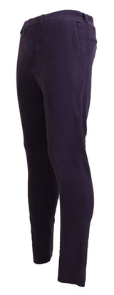 Eleganti pantaloni di cotone viola