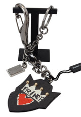 Κομψό ασημένιο και μαύρο σχεδιαστής Keychain