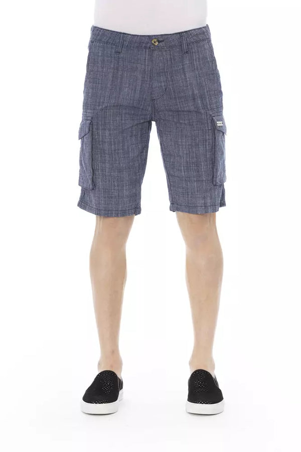 Chic Blue Cotton Cargo Shorts