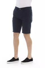 Eleganti pantaloncini bermuda in blu massiccio