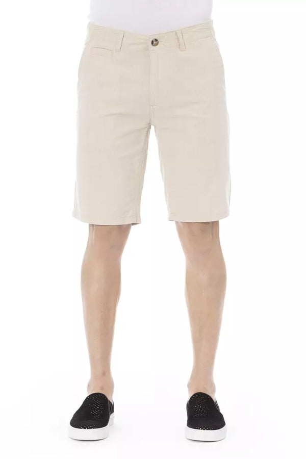 Beige Cotton Men Bermuda Short