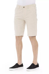 Pantalones cortos de bermudas de algodón beige