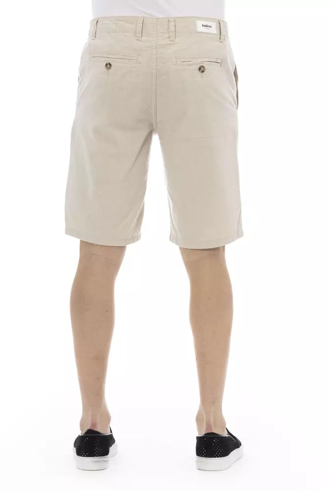 Pantalones cortos de bermudas de algodón beige