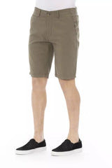 Shorts élégants des Bermudes Army avec fermeture de bouton