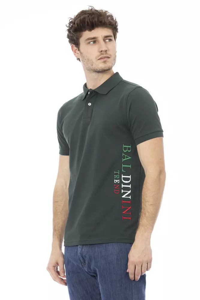 Camisa de polo bordado verde elegante