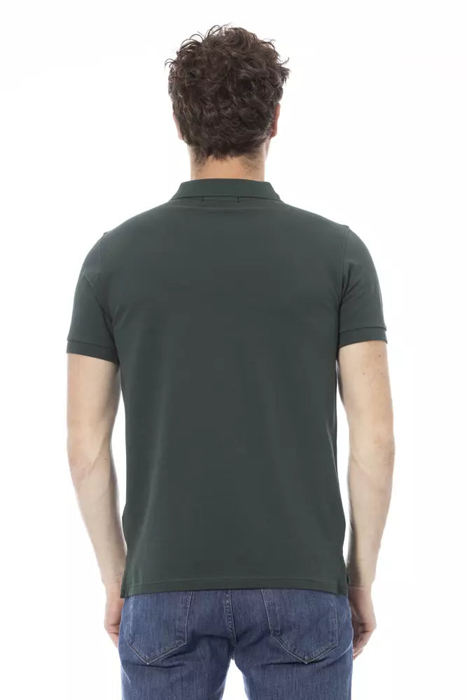 Camisa de polo bordado verde elegante