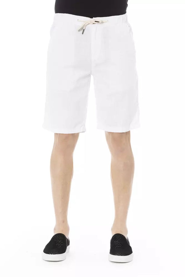 Eleganti pantaloncini di bermuda di cotone bianco