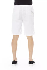 Eleganti pantaloncini di bermuda di cotone bianco