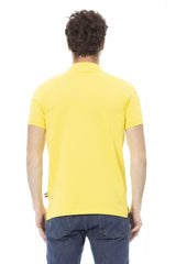 Sunshine Yellow Cotton Polo με κομψό κέντημα