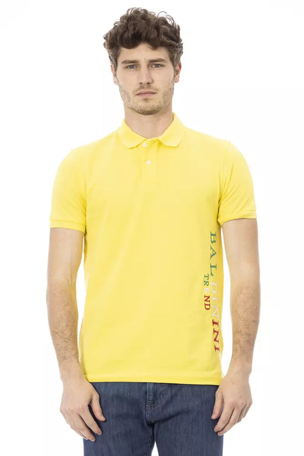 Polo di cotone chic giallo a maniche corte giallo