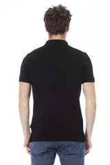 Black Cotton Men Polo