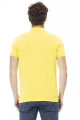 Polo di cotone chic giallo a maniche corte giallo