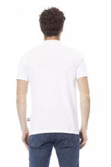 Chic White Cotton Polo mit eleganter Stickerei