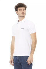 Chic White Sticked Polo mit kurzen Ärmeln