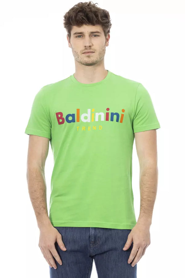 Green Cotton Men T-Shirt