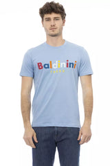 Elegante tee a maniche corte azzurra