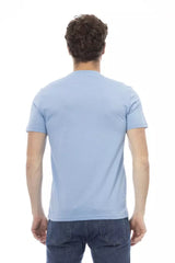 Elegantes hellblaues kurzarmes T -Shirt