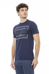 Blue Cotton Men T-Shirt