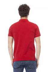 Eleganter roter Baumwollpolo mit schicker Stickerei