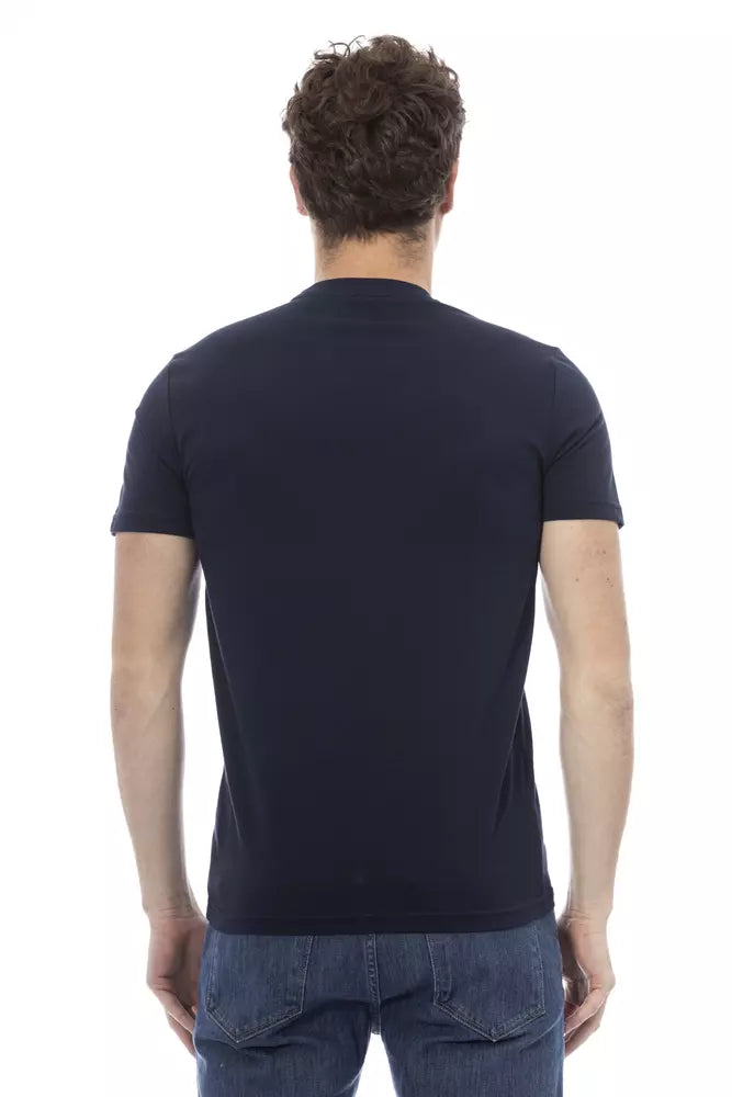 Blue Cotton Men T-Shirt