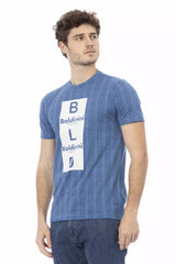 T-shirt en coton bleu clair élégant avec imprimé chic