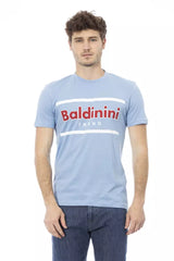 Elegantes hellblaues Baumwoll -T -Shirt