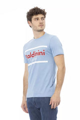 Elegante camiseta de algodón azul claro