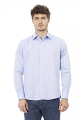 Elegante camisa de vestir italiana azul claro