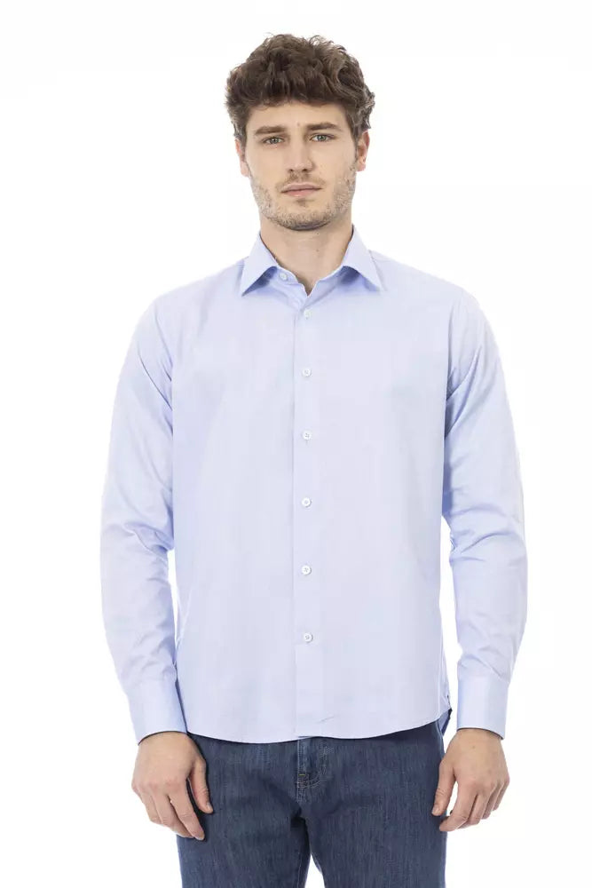 Elegante camicia di abito italiano azzurro