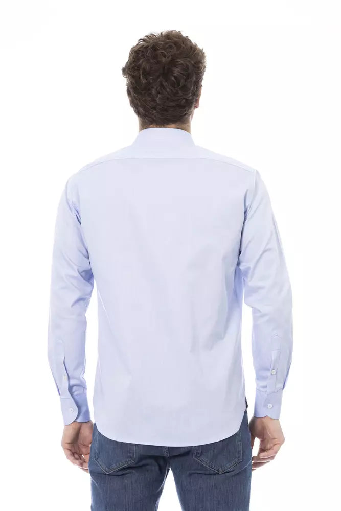 Elegante camicia di abito italiano azzurro