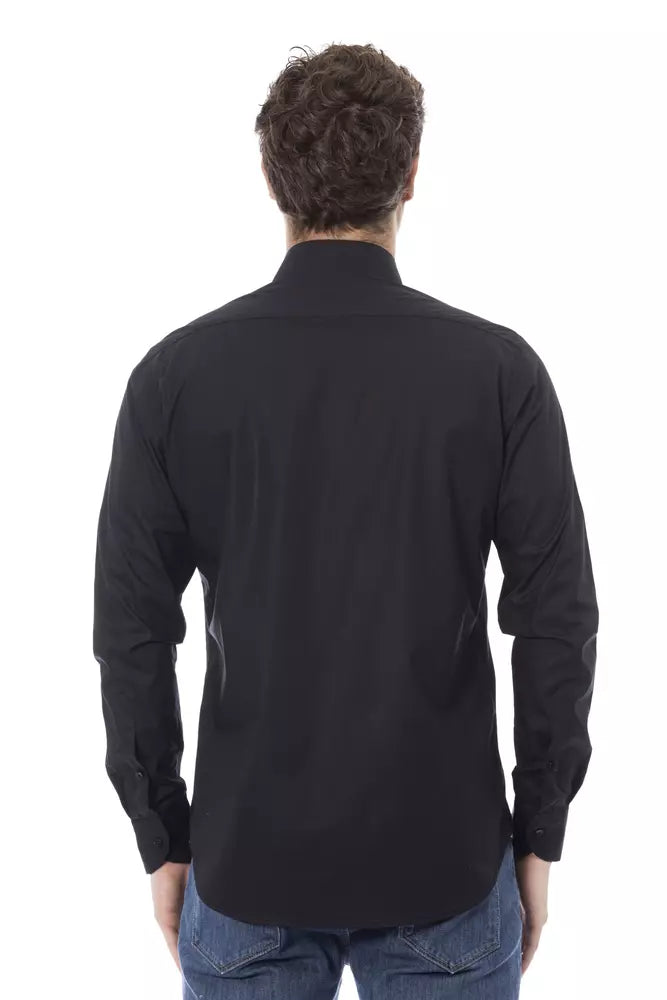 Chemise élégante en col italien noir