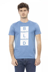 T-shirt en coton bleu clair élégant avec imprimé