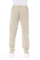 Pantalon chino en coton beige élégant