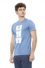 T-shirt en coton bleu clair élégant avec imprimé