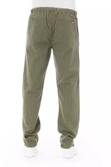 Pantalon chino élégant en coton en vert armée